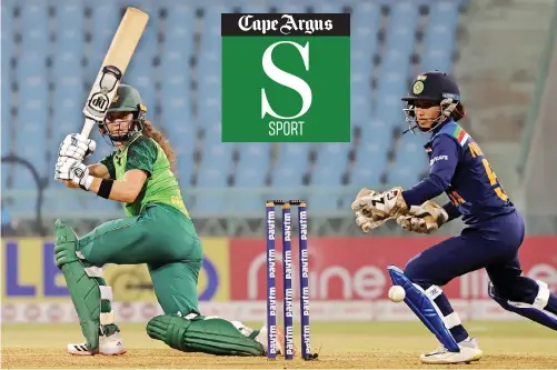  ?? GAURAW SINGH CSA ?? LAURA Wolvaardt of South Africa during the second T20 against India at Ekana Cricket Stadium in Lucknow, India, on Sunday. |