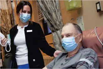  ??  ?? Registered nurse, Alicia Jacquard, pictured with patient, Jack, at the QEII’S Medical Day Unit. The QEII Foundation is on a mission to raise $50,000 for the new QEII Patient Essentials Fund, helping QEII patients in need across all care areas of the QEII Health Sciences Centre.
PHOTO CREDIT: QEII Foundation