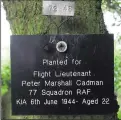  ??  ?? A plaque to Peter Cadman, and right, Simon Roots