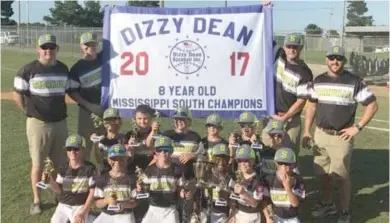  ?? (Photo by Robbie Faulk, SDN) ?? The Starkville American 8-year-old All-Stars won the Dizzy Dean South State Tournament in Louisville on Sunday. The members of the team are Bradley Berkery, Micah Buckner, Brennan Frazier, Andrew Jenkins, Jack Johnson, Ty Marconi, Barret Peaster,...