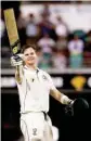  ?? PIC/PTI ?? Australia’s Steve Smith celebrates his century during day one of the first Test against Pakistan in Brisbane on Thursday