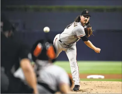  ?? DENIS POROY — GETTY IMAGES ?? Jeff Samardzija pitched perhaps his best game as a Giant, allowing only three hits in a complete-game shutout, the fourth of his career.