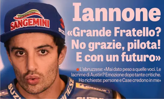  ??  ?? DIGIUNO FINITO Con il terzo posto di Austin, il peggio per Andrea Iannone, 28 anni, sembra finalmente alle spalle, dopo un 2017 durissimo con la Suzuki e un podio che mancava da venti gare CIAMILLO E CASTORIA