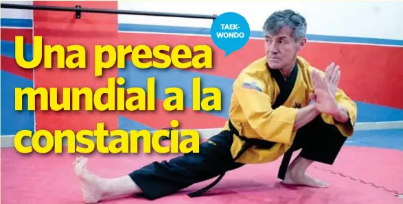  ??  ?? ACCIÓN. El maestro de artes marciales entrena taekwondo casi todos los días de la semana.