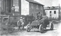 ??  ?? Dr. G.D. Farmer with his 1902 Pope automobile, the first auto in Ancaster.