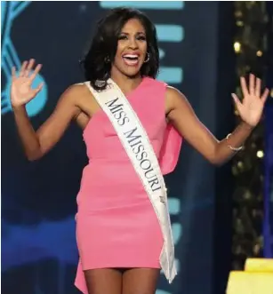  ?? Donald Kravitz / Getty Images for Dick Clark Production­s ?? Miss Missouri 2017 Jennifer Davis, this year’s runner-up contestant, was asked if whether Trump’s campaign was guilty of colluding with Russia.