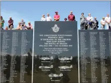  ??  ?? The Battle of Britain memorial wall at Capel-le-ferne, Kent