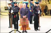 ?? Jane Barlow Pool Photo ?? KING Charles III attends a vigil for Queen Elizabeth II at St. Giles’ Cathedral in Edinburgh, Scotland.
