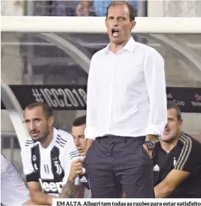  ??  ?? EM ALTA. Allegri tem todas as razões para estar satisfeito