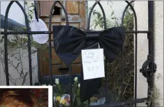  ??  ?? Flowers and messages left outside the home of the late Ann Lohan (left).