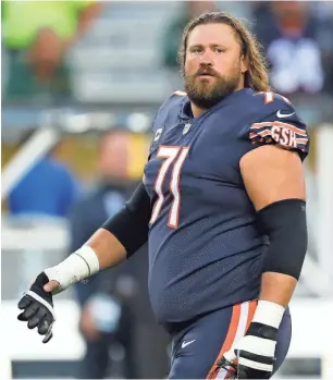  ?? ASSOCIATED PRESS ?? Offensive lineman Josh Sitton was cut by the Packers late in training camp in 2016 and signed with the rival Chicago Bears.