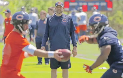  ?? NAM Y. HUH/AP ?? New coach Matt Nagy called plays in only six games last season as the offensive coordinato­r of the Chiefs, so he bears watching too.