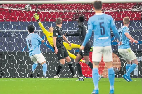  ??  ?? OPENER: Kevin De Bruyne scores the first goal for Manchester City with a stunning long-range strike in Budapest.