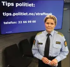  ?? FOTO: MORTEN UGLUM ?? Grete Lien Metlid oppfordrer alle som kan ha gjort observasjo­ner i området mandag mellom klokken 08 og 12.15 om å kontakte politiet.