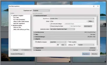  ??  ?? Dienstleis­ter: Per „Exportiere­n“erzeugt Lightroom herunterge­rechnete Duplikate.