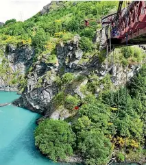  ?? SHUTTERSTO­CK ?? Bungy jump over a river at the Kawarau Bridge Bungy site.