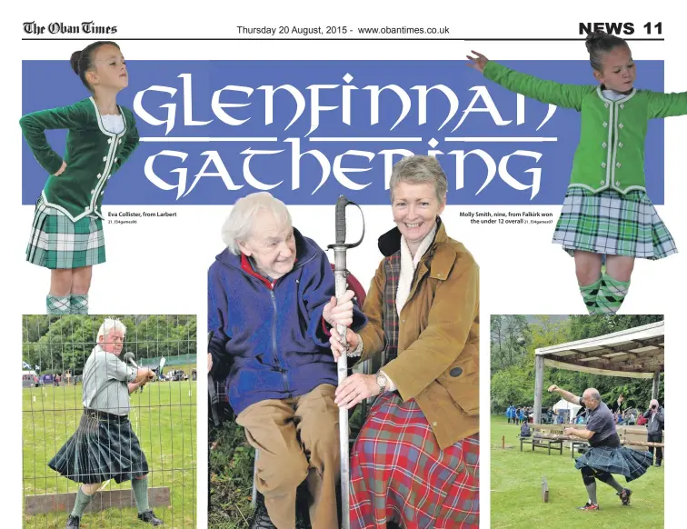  ?? 21_ f34games06
21_ f34games14
21_ f34games12
21_ f34games07
21_ f34games01 ?? Eva Collister, from Larbert Chieftan of Glenfinnan Games, Tommy McEachran, 79, threw the
hammer
Ronnie MacKellaig and Mairi Illsley hold the sword that belonged to Ronnie’s father Molly Smith, nine, from Falkirk won
the under 12 overall
Frank...