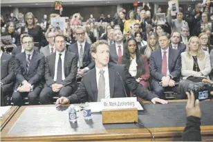  ?? BRENDAN SMIALOWSKI/AGENCE FRANCE-PRESSE ?? MARK Zuckerberg, CEO of Meta, looks on during the United States Senate Judiciary Committee hearing ‘Big Tech and the Online Child Sexual Exploitati­on Crisis’ in Washington, DC.