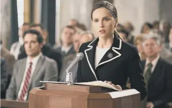  ??  ?? Felicity Jones plays Ruth Bader Ginsburg