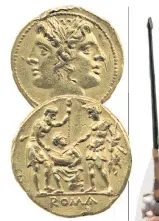  ?? ?? Rome, Italy 225–212 BC Gold coin depicting a soldier taking his oath to the army – the oath soldiers took after training was complete and before officially joining the army, when there was no way back