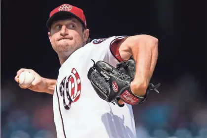  ?? PATRICK MCDERMOTT, USA TODAY SPORTS ?? Nationals pitcher Max Scherzer says he remembers career slights, but his desire to win is what drives him.