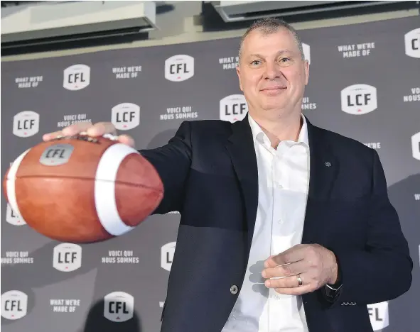  ?? — THE CANADIAN PRESS FILES ?? Randy Ambrosie, who was recently named the CFL’s 14th commission­er, says the league should be doing more to promote its players. On officiatin­g, he says referees are imperfect humans tasked with a job where it’s impossible to achieve perfection.