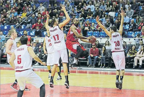  ?? FOTO: LOKOMOTIV KUBAN ?? Derrota sin paliativos El conjunto bilbaíno no pudo oponer excesiva resistenci­a al conjunto ruso que demostró ser un líder muy sólido