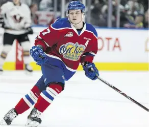  ?? IAN KUCERAK FILES ?? Forward Trey Fix-Wolansky, who had 89 points with the Oil Kings last season, was taken in the seventh round (204th overall) by the Columbus Blue Jackets Saturday.