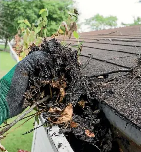  ??  ?? Clear gutters regularly to avoid water damage from blockages.