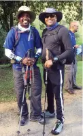  ??  ?? FRIENDS: Sibusiso Vilane with twotime Kili climber, but first time trekker, Vickey Ganesh.