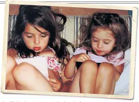  ??  ?? HOME TIME Maddie and Kiki in 2009, left, and below with parents Mark Adderley and Nadia Sawalha, who took them out of mainstream schooling seven years ago