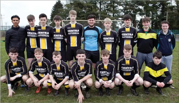  ??  ?? Avonmore FC, who clinched the John Tobin Youth League with a 1-1 draw away to Ashford Rovers on Saturday. The hosts took the lead through a Ruadhan Fallon-Verbruggen penalty, but Jack Manley netted a late equaliser for Avonmore.