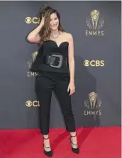  ??  ?? ▲ kathryn hahn in lanvin Hahn dons Lanvin — and what appears to be André the Giant’s belt buckle.