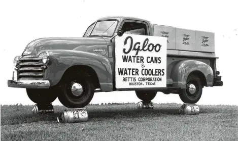  ?? Photos courtesy / Igloo Products Corp. ?? An ad campaign from the mid-1950s aims to show the ruggedness of Igloo’s metal water coolers. These products led to the Houston-area company developing hard-sided ice chests that have become ubiquitous pieces of gear for outdoor recreation.