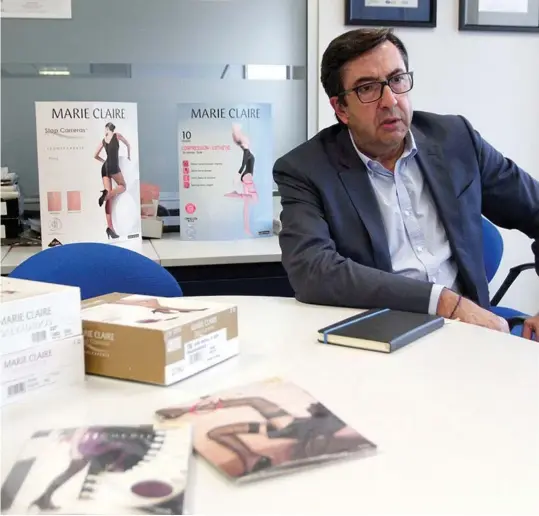  ??  ?? Alberto Planell, director general y socio de Marie Claire en su sede en Borriol (Castellón).