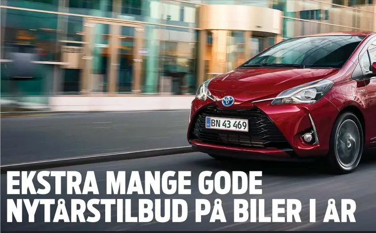  ?? FOTO: TOYOTA ?? Toyota Yaris Hybrid er en af de biler, der også har paene nedsaettel­ser på 20.000 kr. i visse udstyrsvar­ianter.