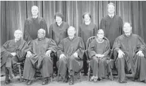  ?? J. SCOTT APPLEWHITE/AP ?? The justices of the U.S. Supreme Court gather for a group portrait in November.