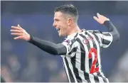  ?? REUTERS ?? Newcastle United’s Ciaran Clark celebrates scoring the team’s second goal.