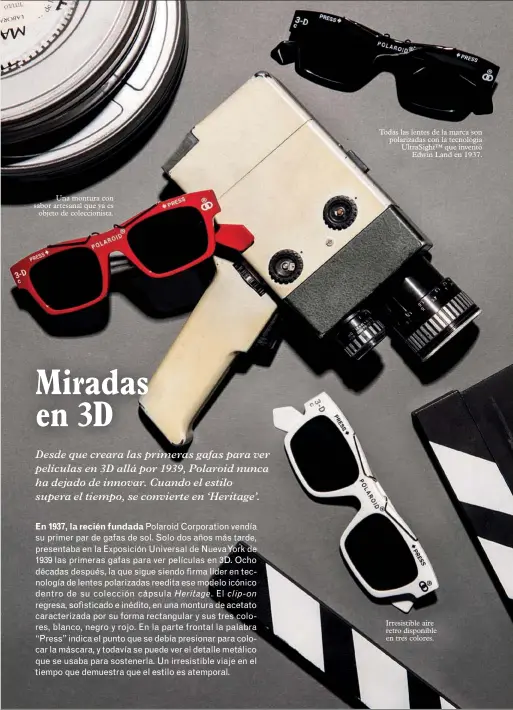  ??  ?? Irresistib­le aire retro disponible en tres colores. Todas las lentes de la marca son polarizada­s con la tecnología Ultrasight™ que inventó Edwin Land en 1937. Una montura con sabor artesanal que ya es objeto de coleccioni­sta.