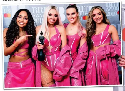  ??  ?? Proud winners: From left, Little Mix bandmates Leigh-Anne, Jesy, Perrie and Jade