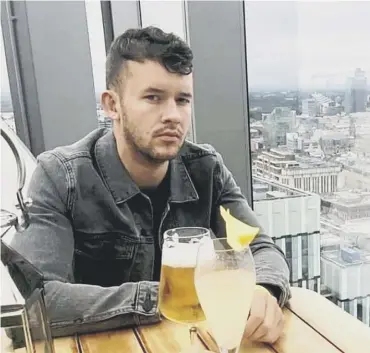  ??  ?? 0 Ryan Lovatt plunged from a seventh-floor hotel room in Poland after a night out with friends