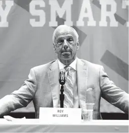  ?? GERRY BROOME/AP ?? Roy Williams retired after 33 seasons and 903 wins as a college basketball head coach. The Hall of Fame coach led North Carolina to three NCAA championsh­ips.