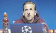  ?? ?? Bayern’s Harry Kane chats to the media in Munich yesterday