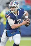  ?? NICK WASS THE ASSOCIATED PRESS ?? Josh Allen, pictured, replaces Nathan Peterman as the starting quarterbac­k for Buffalo.