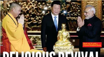  ?? ?? Modi and Xi with a Chinese Buddhist Monk