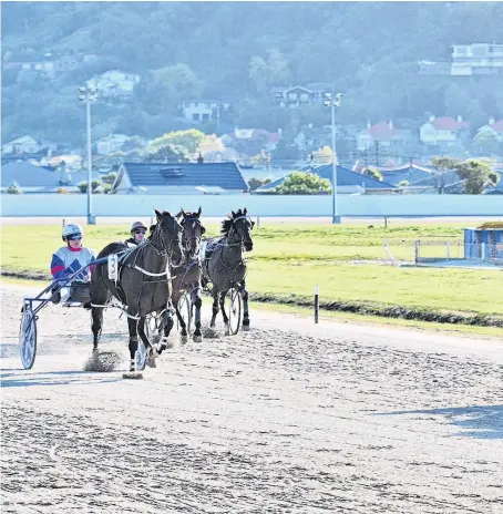  ??  ?? In control . . . Mongolian Conqueror has left his rivals to it as he goes to the line to win race 3 at Forbury