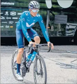  ??  ?? Enric Mas, en el hotel de concentrac­ión del Movistar en Andorra.