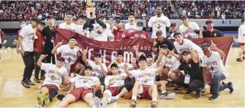  ?? / UAAP ?? CHAMPIONS. For the first time in 36 years, the UP Fighting Maroons are the UAAP champions.