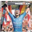  ?? FOTO: DPA ?? Jubelt über den Sieg beim Ironman: Patrick Lange.