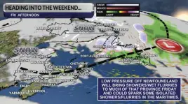  ?? ?? Low-pressure will keep weather unsettled for parts of the region Friday. WSI